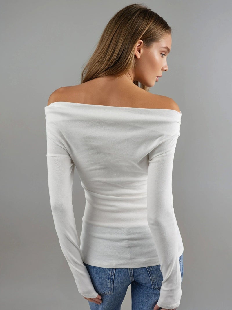 BUSEM Boat Neck Fitted Blouse - Image 3