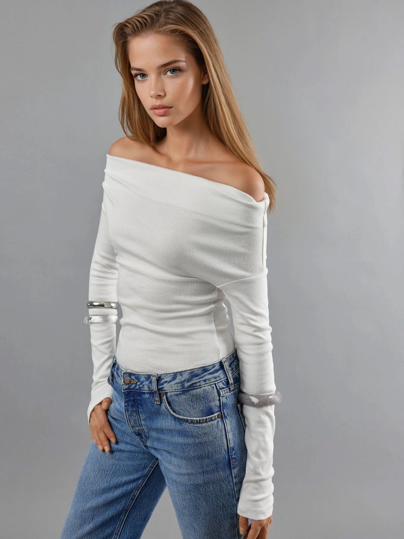 BUSEM Boat Neck Fitted Blouse - Image 2