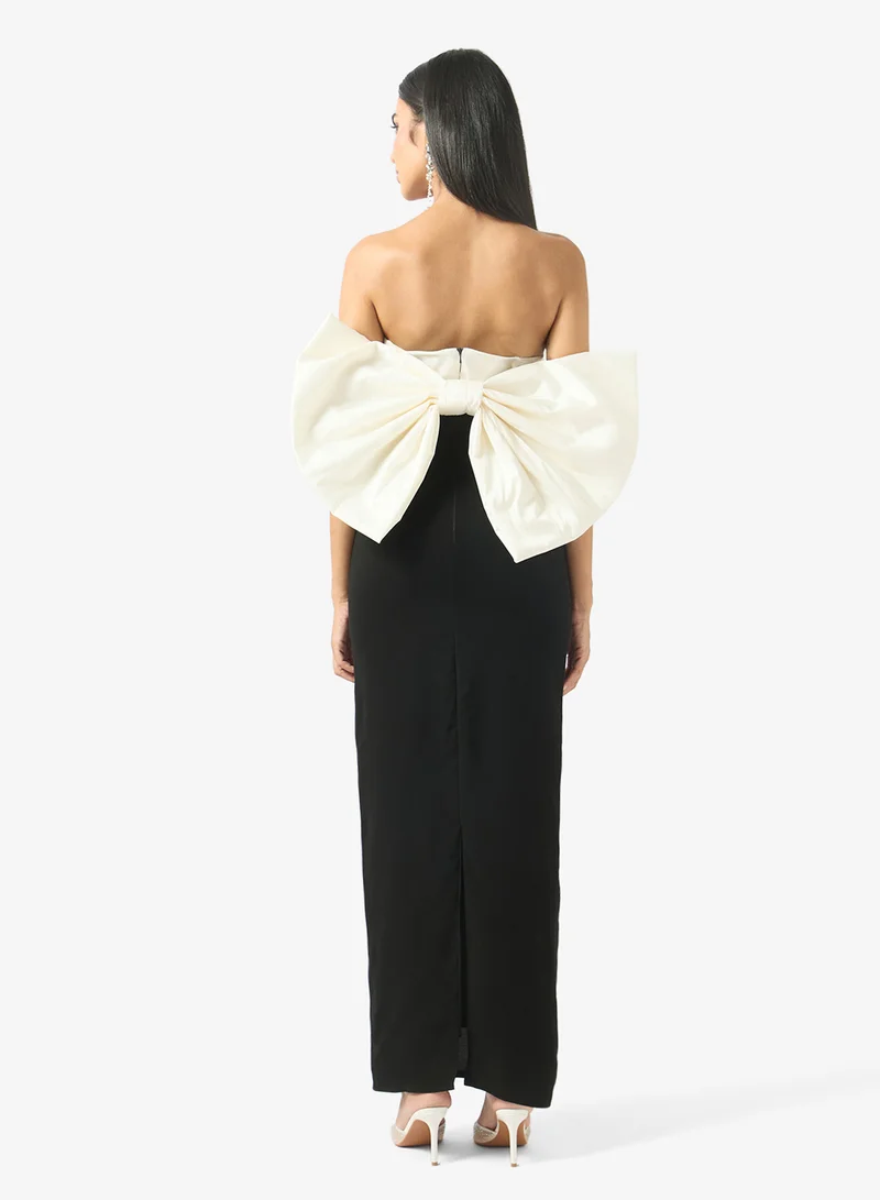 Akadia Fashion  RIBBON BACK CRYSTAL CREPE DRESS for Women | Best Price UAE