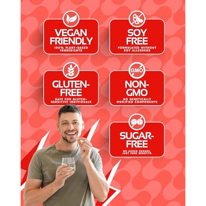 CogniTune Caffeine Pills 100mg with L-Theanine & B12 – Natural Energy + Focus Supplement – Clean Energy Pills for Men & Women – Caffeine L Theanine Nootropic – 60 Vegan Capsules - Image 5