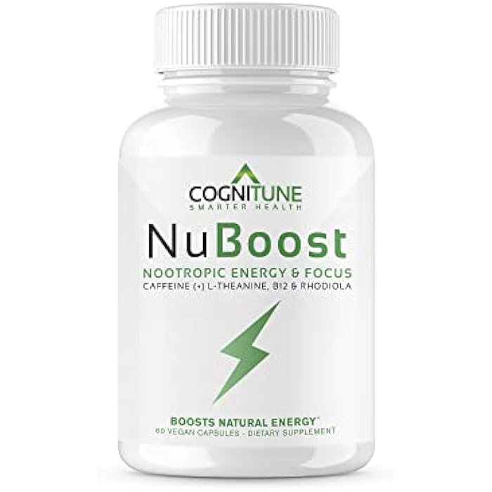 CogniTune Caffeine Pills 100mg with L-Theanine & B12 – Natural Energy + Focus Supplement – Clean Energy Pills for Men & Women – Caffeine L Theanine Nootropic – 60 Vegan Capsules - Image 1