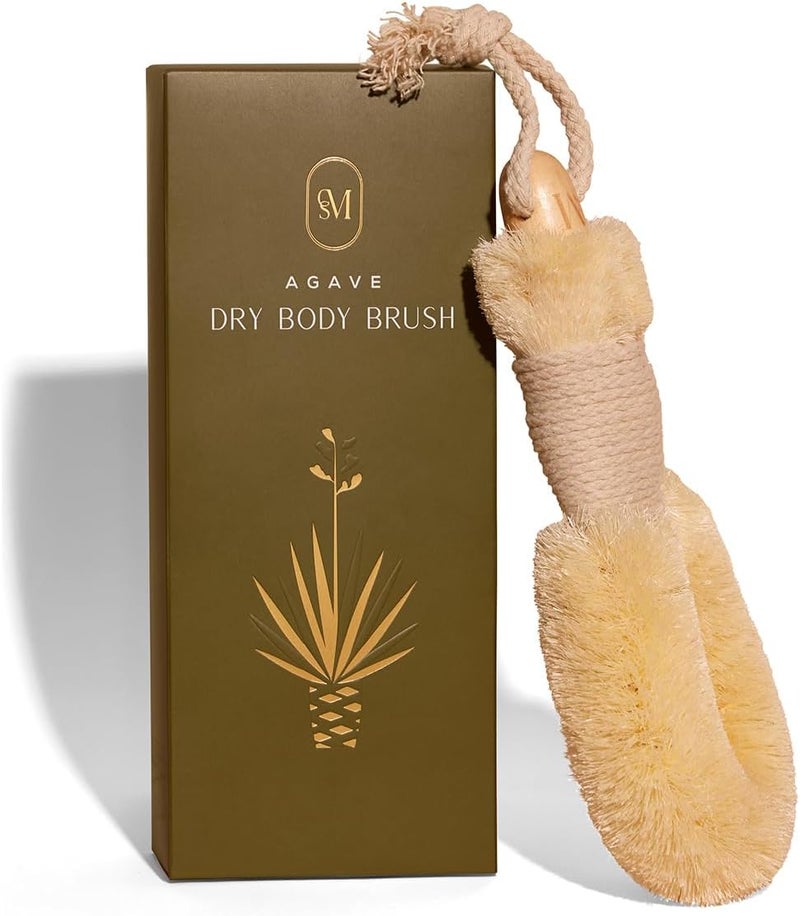 CSM Agave PlantBased Dry Body Brush Natural Firm Bristles for Lymphatic Drainage Cellulite Reduction Exfoliation Detox Circulation Skin Glow - Image 1
