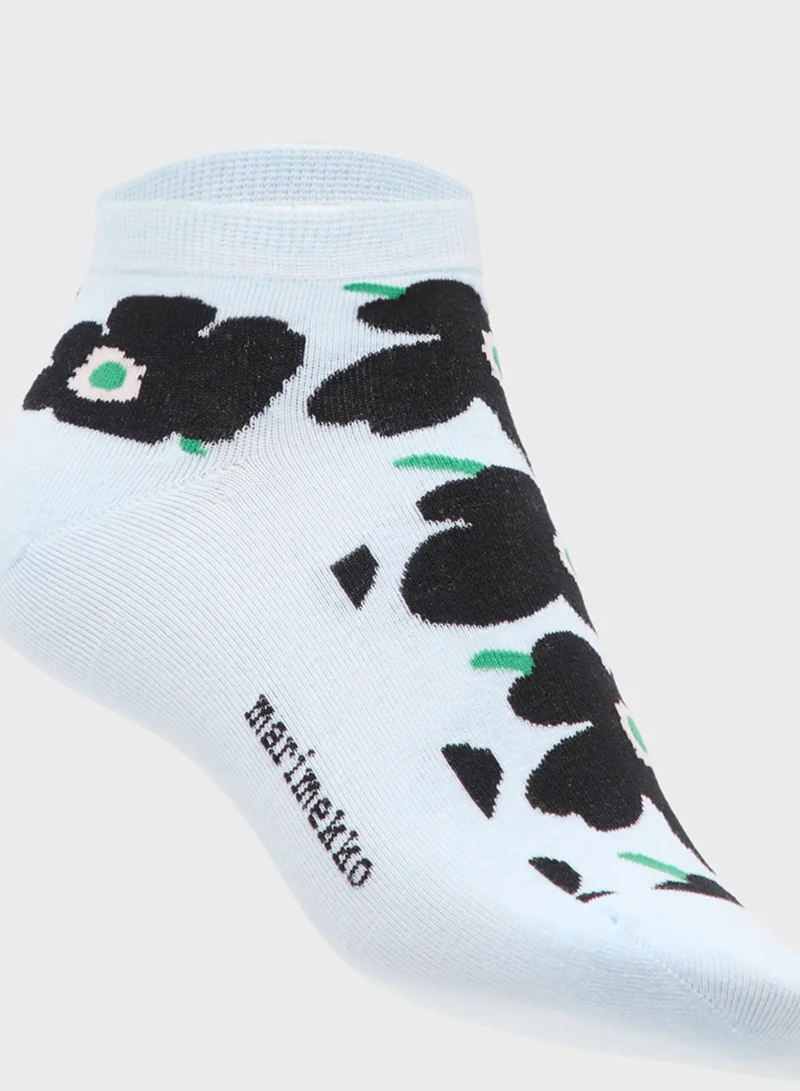 جينجر Cotton Floral Ankle Socks