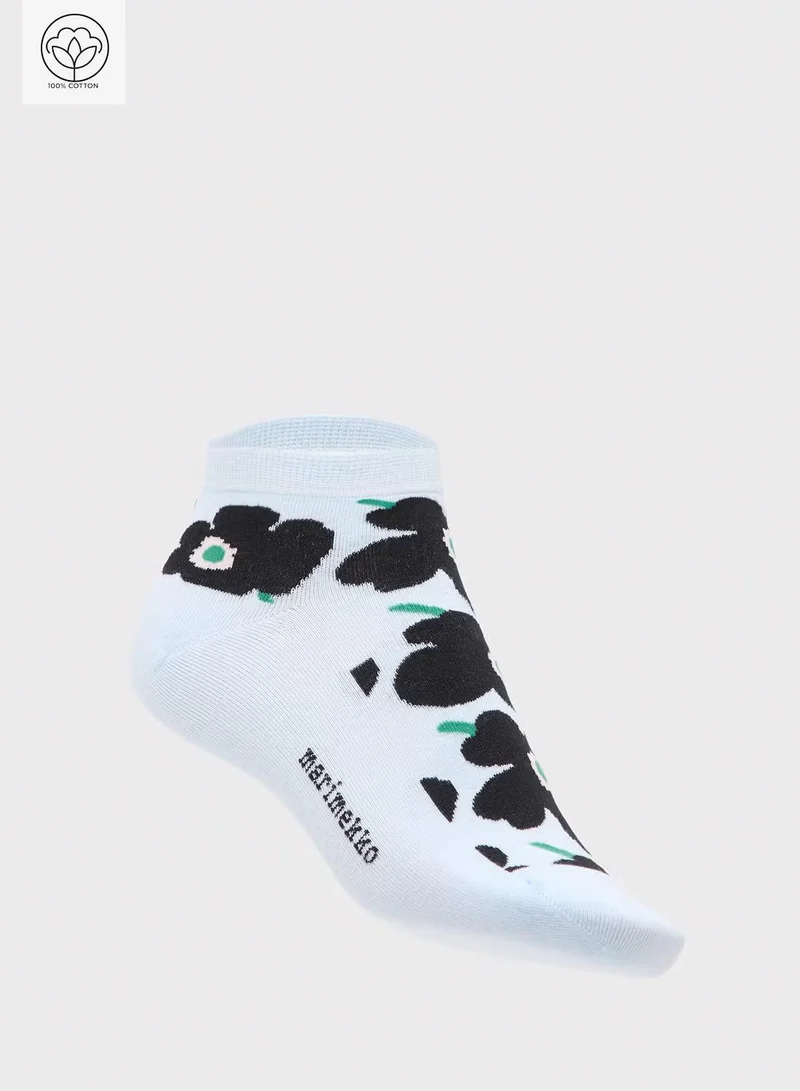 Ginger Cotton Floral Ankle Socks