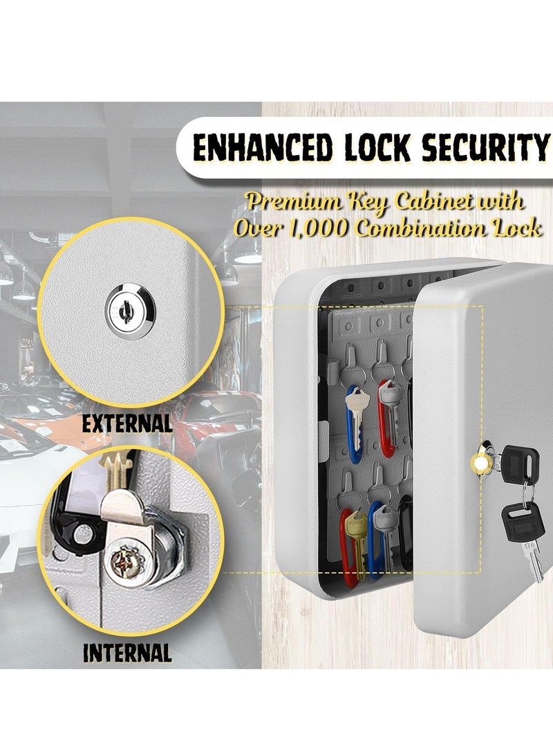 Key Cabinets 40 keys Lock Box for House Key - Iron Material Key Box for Wall with Key Hooks & Key Labels - Key Organizer Box and Safe for Car Real Estate Key Storage - Image 5