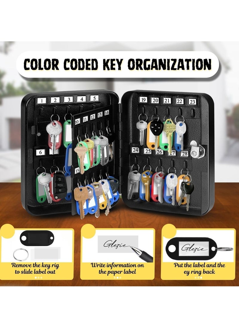 Key Cabinets 40 keys Lock Box for House Key - Iron Material Key Box for Wall with Key Hooks & Key Labels - Key Organizer Box and Safe for Car Real Estate Key Storage - Image 2