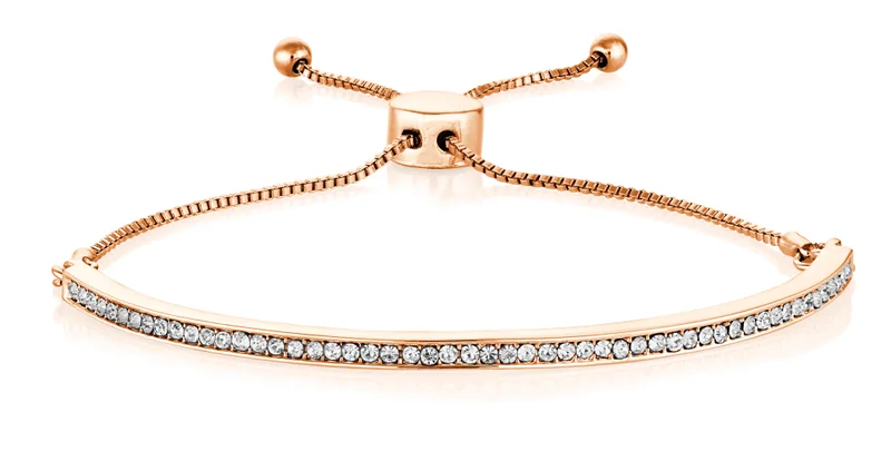 BUCKLEY LONDON IMI ROSE GOLD SPARKLE CHANNEL BANGLE