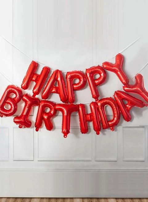 Happy Birthday Balloon Set Red Color