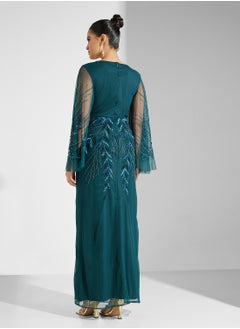 Amelia Rose Embellished V-Neck Dress  - Image 2