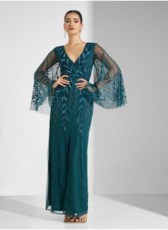 Amelia Rose Embellished V-Neck Dress  - Image 4