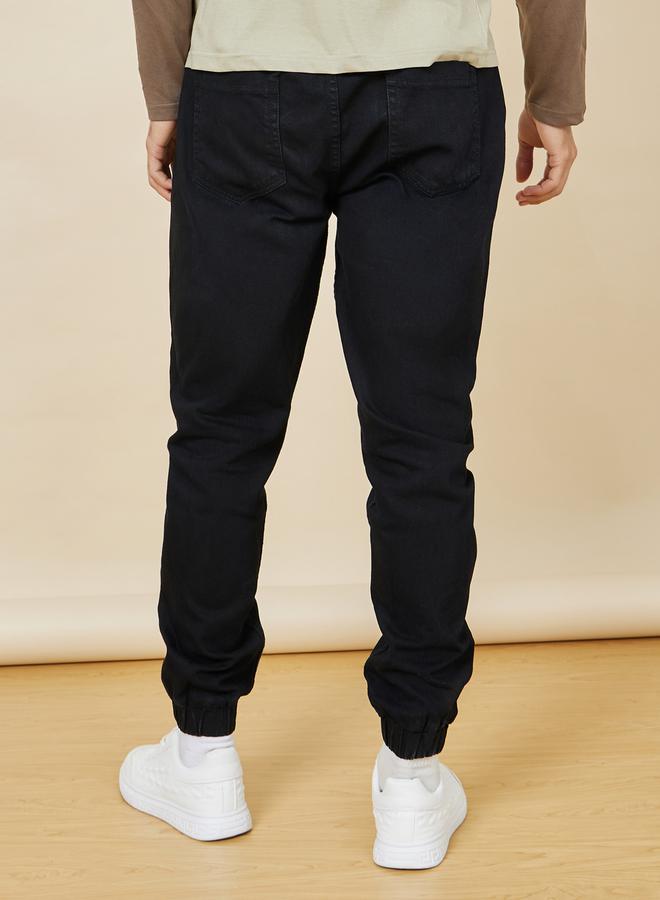 Styli Dark Wash Denim Jogger with Drawstring Waist - Image 3