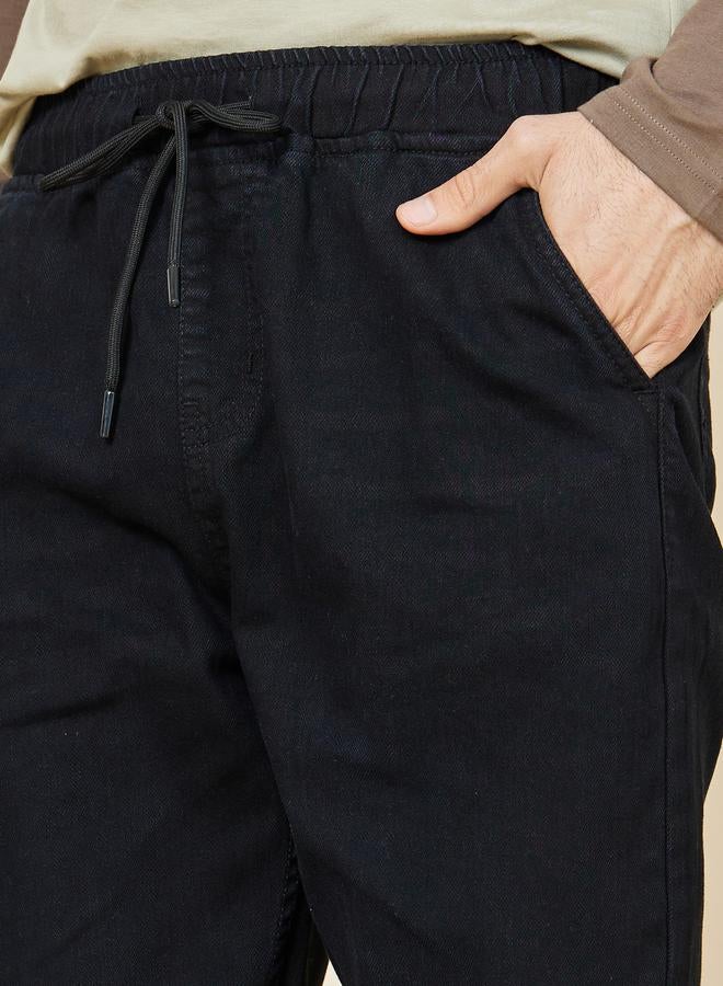 Styli Dark Wash Denim Jogger with Drawstring Waist - Image 4