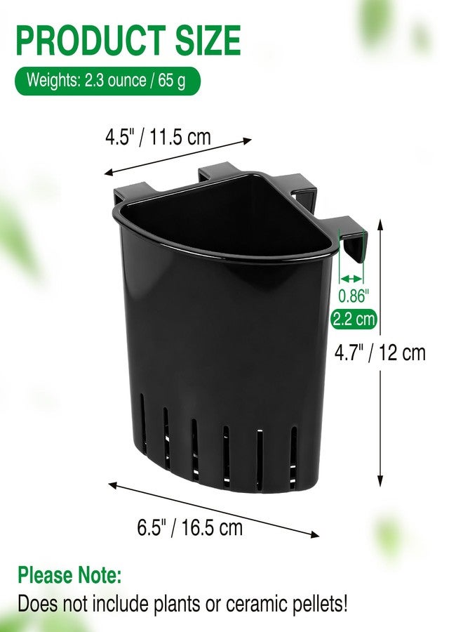 Borlech 2026 Latest Model Large Aquarium Corner Planter Hanging Plant Holder for Fish Tank Aquaponic Plant Cultivation and Aquascape Accessories Decorations (4 Pack) Black - Image 3