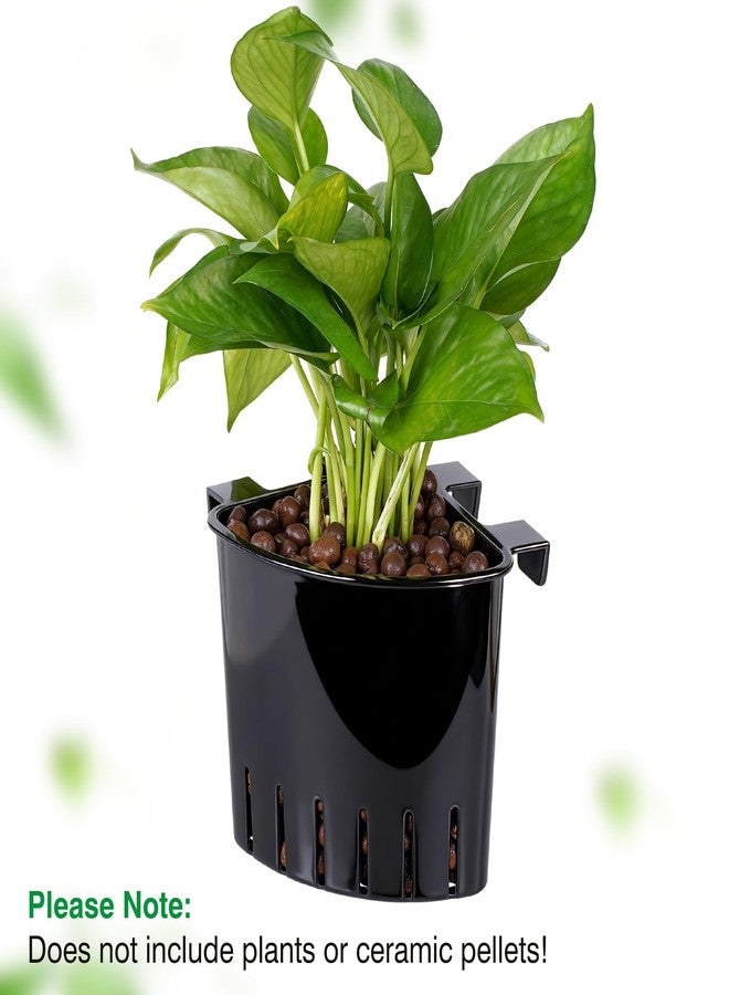 Borlech 2026 Latest Model Large Aquarium Corner Planter Hanging Plant Holder for Fish Tank Aquaponic Plant Cultivation and Aquascape Accessories Decorations (4 Pack) Black - Image 4