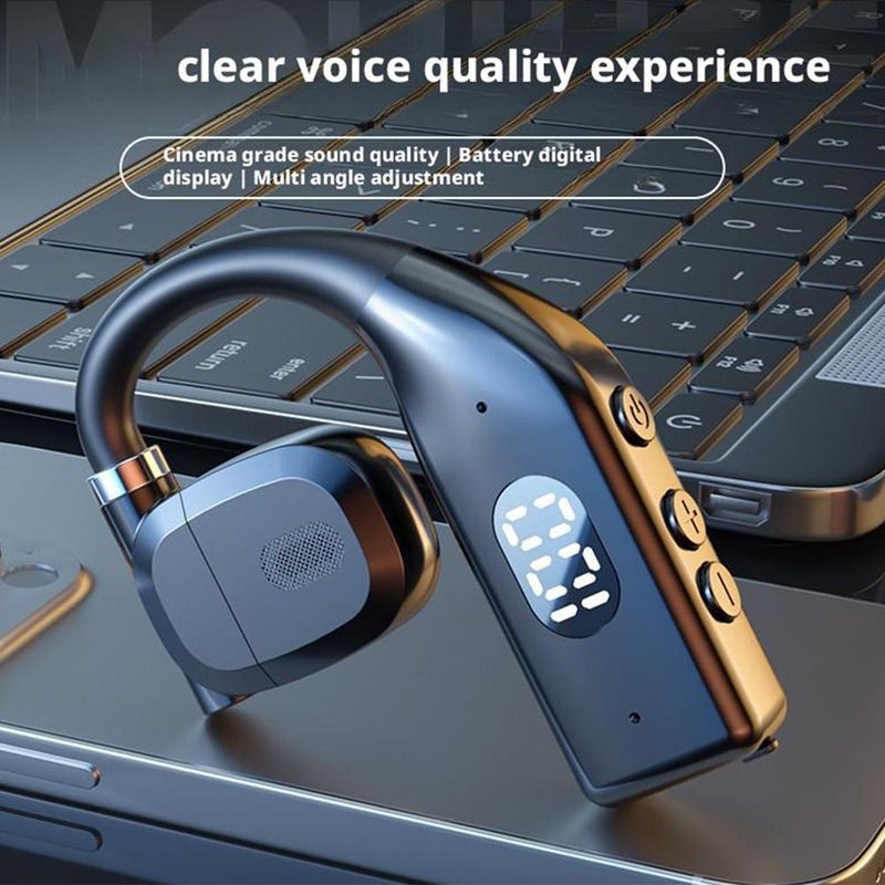 Rotating left and right ears, digital display, large battery capacity Bluetooth earphones with ear hooks - Image 4
