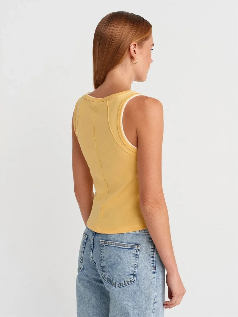 ديلفين DILVIN Women's Ribbed Cotton Cami Blouse