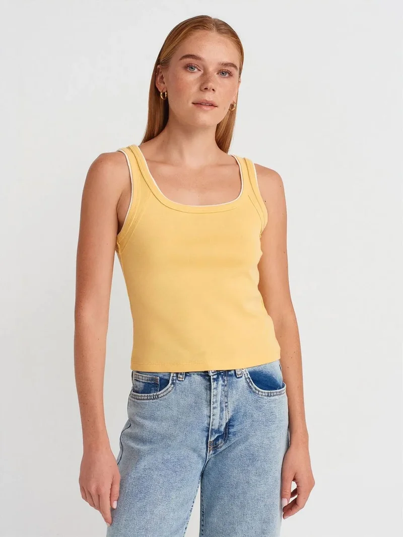 ديلفين DILVIN Women's Ribbed Cotton Cami Blouse
