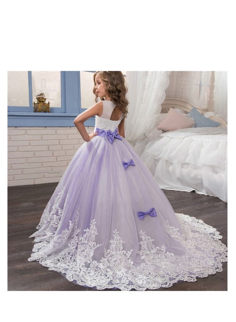Fashionable Cute Girls Dresses Purple  - Image 2