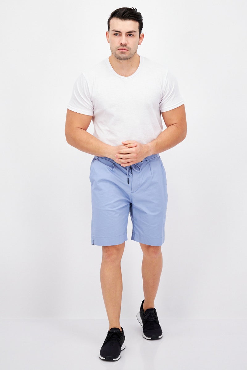 Sorbino Men Solid Basic Shorts, Steel Blue - Image 2