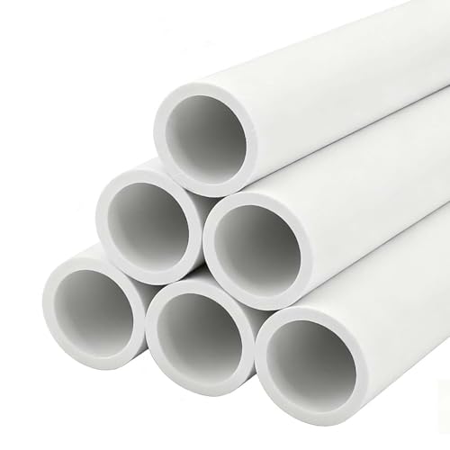YSIL 1" PVC Pipe 1FT Long Sch40 Furniture Grade for Home,Farm,Garden,Workshop White 6 Pack - Image 1