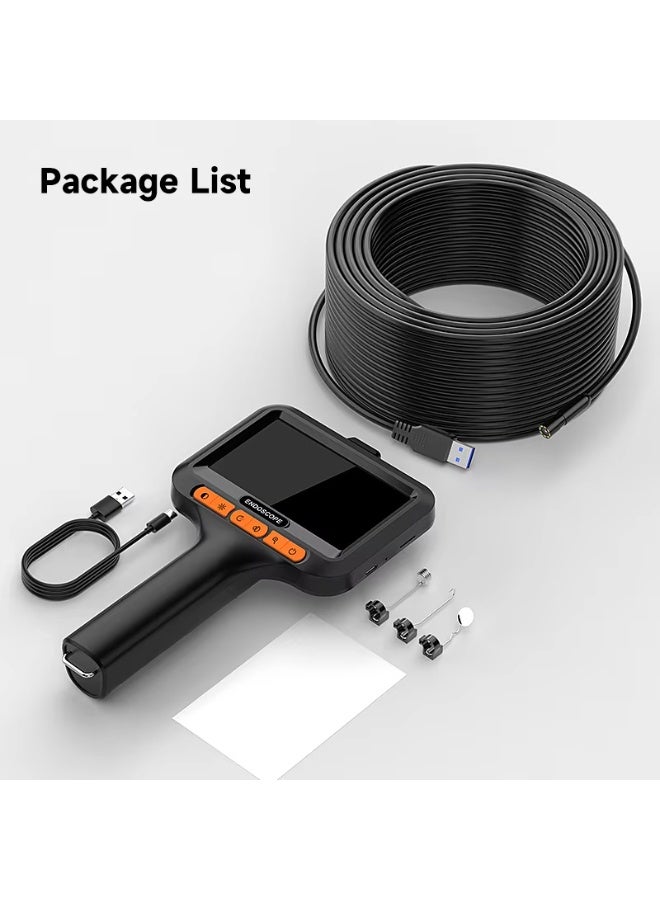 MOCOM Industrial HD 1080P Handheld Endoscope Borescope with 4.3” IPS Display, 8mm Waterproof IP68 Camera Probe, 8 Adjustable LEDs, 2M–100M Rigid Cable, 2600mAh Battery, Full-Color & B/W Image Mode | Automotive, Pipeline, Sewer, Machinery Inspection Camera Tool - Image 2