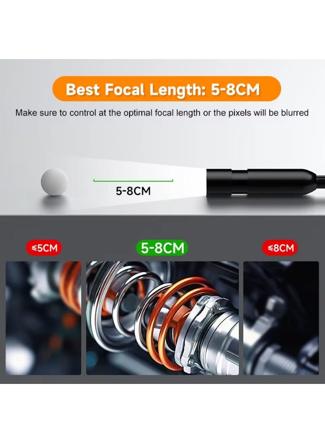 MOCOM Industrial HD 1080P Handheld Endoscope Borescope with 4.3” IPS Display, 8mm Waterproof IP68 Camera Probe, 8 Adjustable LEDs, 2M–100M Rigid Cable, 2600mAh Battery, Full-Color & B/W Image Mode | Automotive, Pipeline, Sewer, Machinery Inspection Camera Tool - Image 3