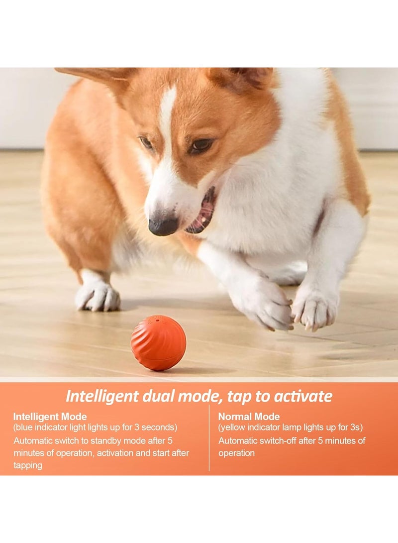 Interactive Dog Toys - Self Rolling Dog Ball with Anti-Chewer Cover for Small/Medium/Large Puppy, Active Rolling Ball for Dogs Enrichment, Motion Activated Toys That Move Its Own (Orange) - Image 3