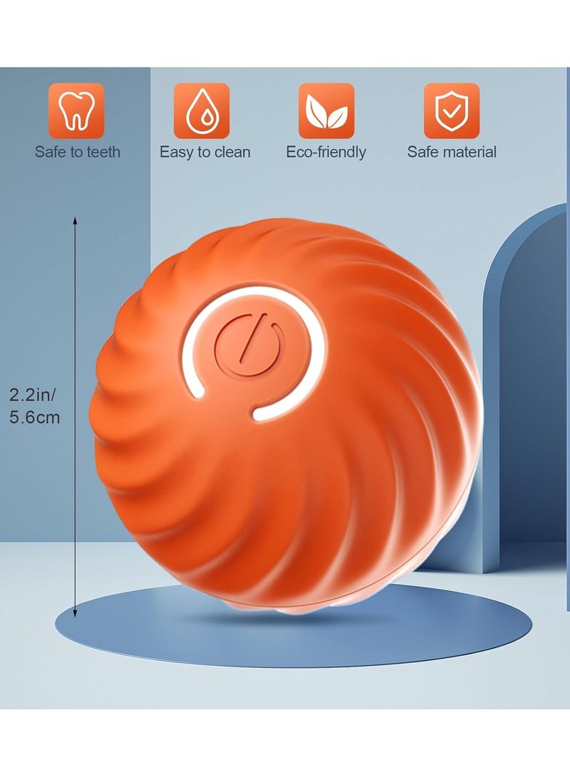 Interactive Dog Toys - Self Rolling Dog Ball with Anti-Chewer Cover for Small/Medium/Large Puppy, Active Rolling Ball for Dogs Enrichment, Motion Activated Toys That Move Its Own (Orange) - Image 2