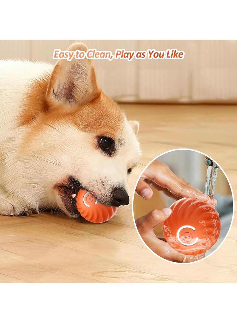 Interactive Dog Toys - Self Rolling Dog Ball with Anti-Chewer Cover for Small/Medium/Large Puppy, Active Rolling Ball for Dogs Enrichment, Motion Activated Toys That Move Its Own (Orange) - Image 5