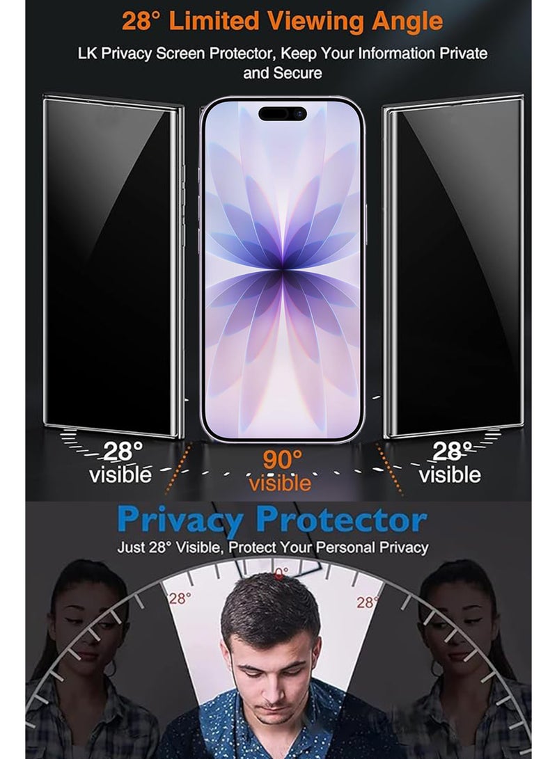BYTER Apple iPhone 17 Matte Ceramic Privacy Screen Protector – Premium Edge to Edge Anti Spy Privacy Ceramic Film, Delicate Touch, Anti-Explosion, Smooth Arc Edge, Easy Installation - Image 4