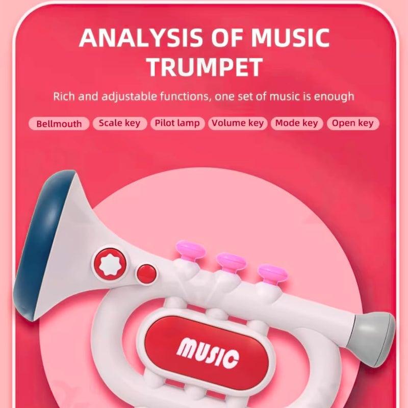 Mini Explorer لعبة بوق تفاعلية للأطفال ميني إكسبلورر مع أضواء وأصوات | 3 أوضاع لعب – تلقائي، يدوي وتعليمي | آلة موسيقية للأطفال من عمر 3 سنوات فما فوق | تعمل بالبطارية | هدية لعبة موسيقية تعليمية - Image 4