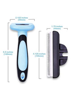 Pets First Professional Pet Brush - Grooming & Deshedding Tool for Cats & Dogs - Reduces Shedding, Dead Hair, Tangles - Detachable Stainless Steel Comb for Easy Cleaning - Soft Anti-Slip Handle,Blue - pzsku/ZD125FC846577A0E1A80AZ/45/_/1737031282/d4eff5ff-b46f-493a-a621-8ee049c2d9fa