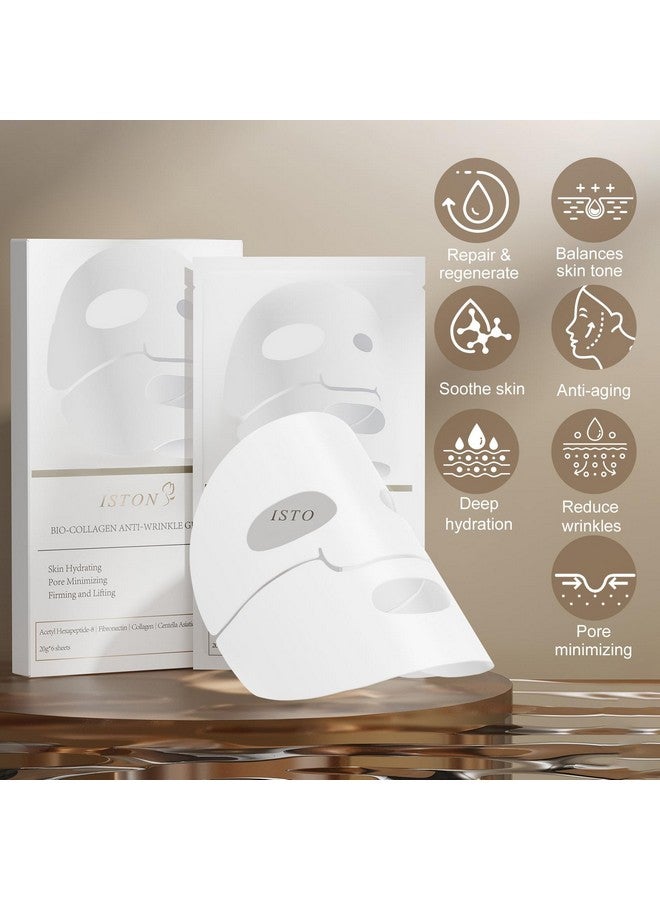 ISTON 6 Pack Bio-Collagen Real Deep Anti Wrinkle Lifting Mask,Overynight Hydrating Face Mask For All Skin Types -Pore Minimizing,Elasticity Enhancing,Firming,Moisturizing - Image 2