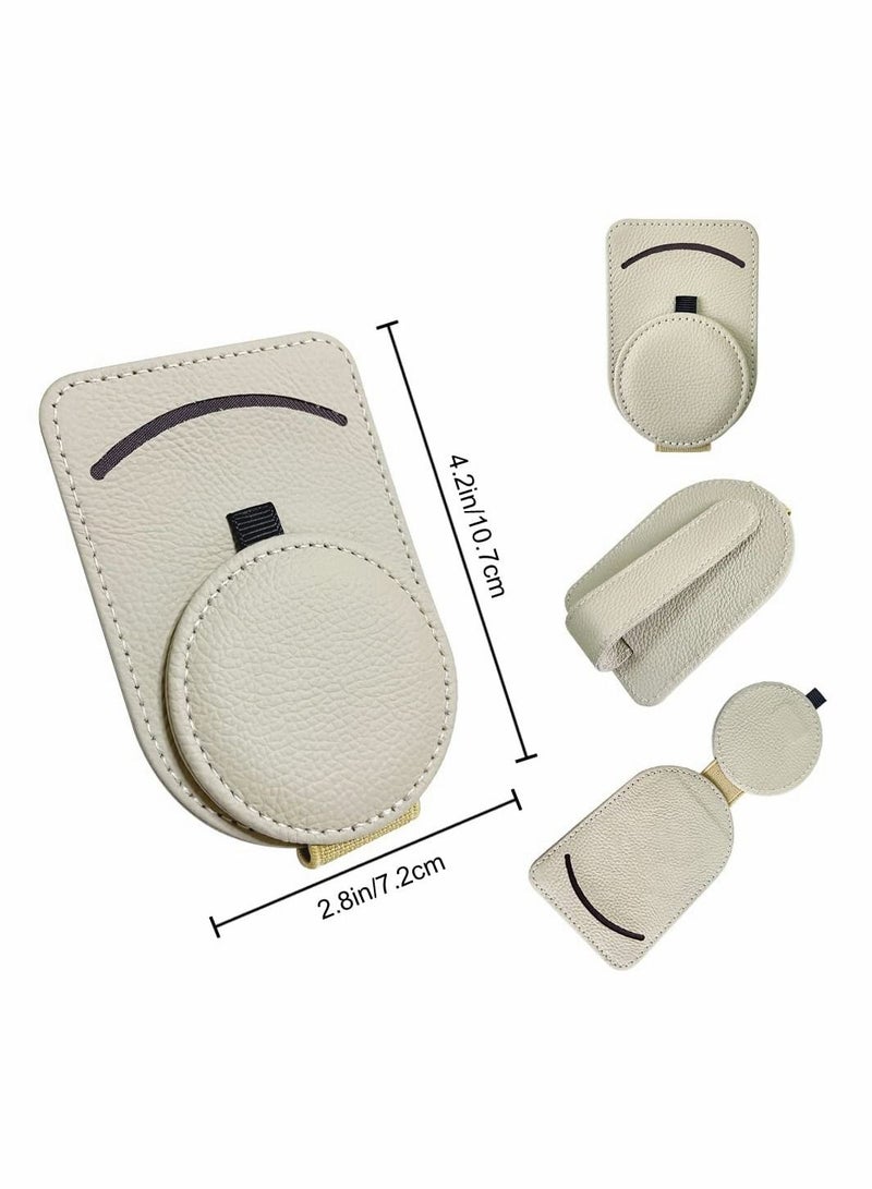 SYOSI Sunglass Holder for Car Visor, Adsorption Sunglasses Holder Clip for Storing Glasses Card Mask, for Car Visor, Beige  - Image 2
