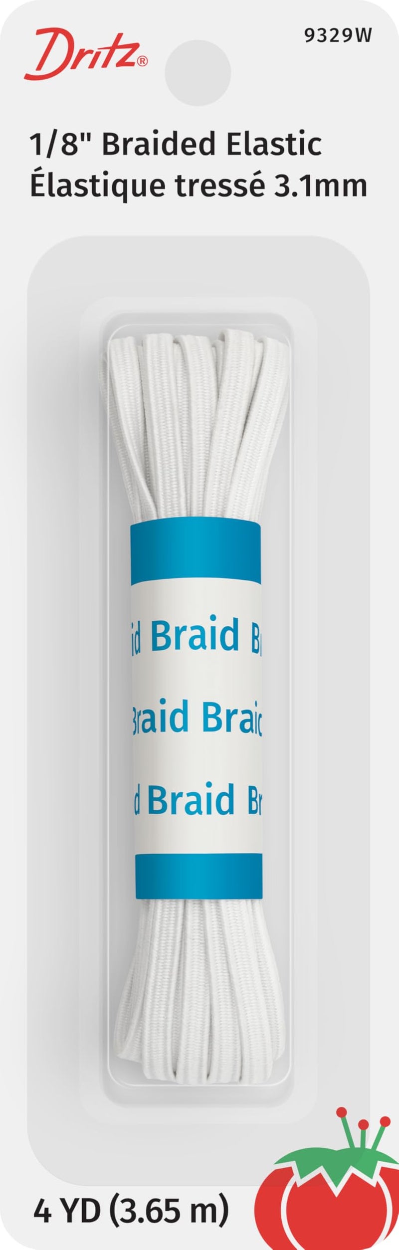 Dritz Braided Elastic 1/8'X4yd-White - Image 1