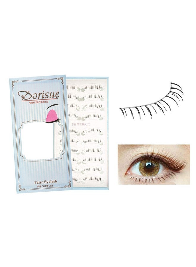 Dorisue Natural Lower Lashes Brown color Lightweight Bottom Eyelashes 10 Pairs lashes pack (Brown) - Image 1