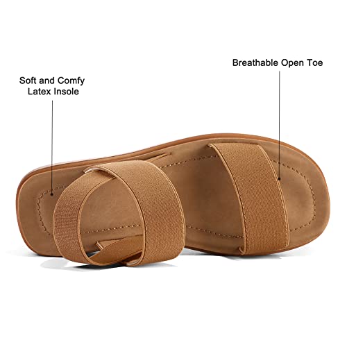 mysoft Women's Platform Wedges Sandals Slingback Lightweight Elastic Ankle Strap Low Wedges Walking Sandals Comfortable Slip On Casual Shoes - Image 5