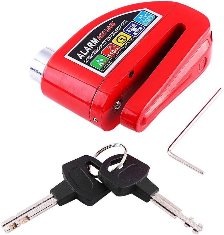 cheekyglo Disc Brake Lock, Anti-theft Motorcycle Motorbike Alarm Disc Lock Waterproof Motorcycle Wheel Lock With110dB Alarm Sound for Motorcycles Scooterand Bicycle(Black) Black - Image 2