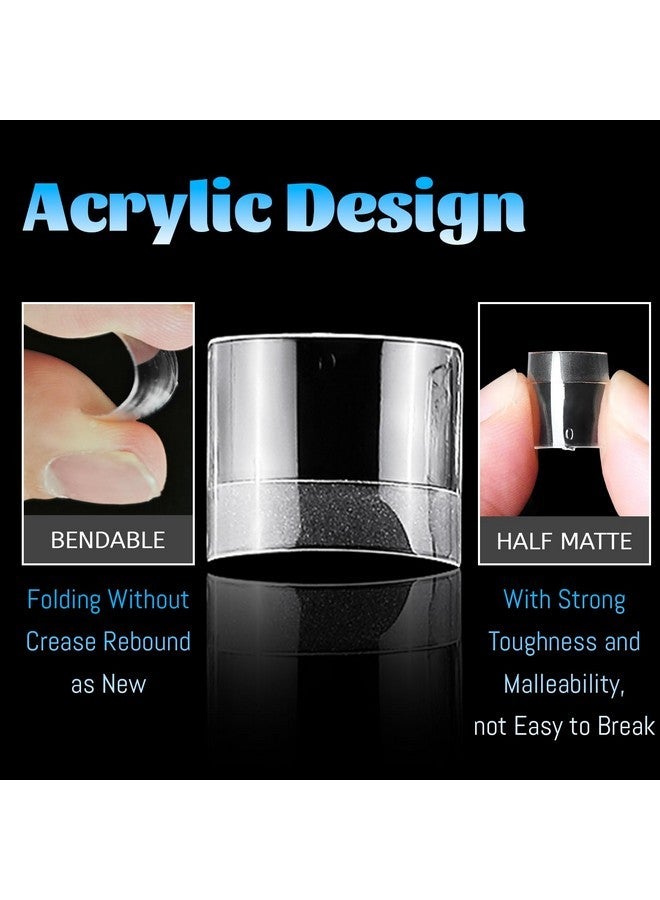 لايفيكس تول 240 قطعة من أطراف أظافر الجل الناعمة على شكل X، أطراف أظافر صناعية قصيرة مربعة الشكل، أطراف أظافر صناعية لأصابع القدم، أظافر صناعية شفافة، 12 مقاسًا، أطراف أظافر صناعية فرنسية، أظافر أكريليك - Image 3