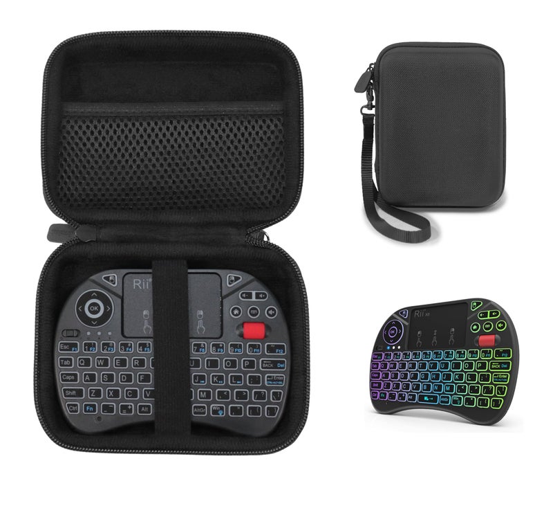 CaseSack Case for Rii X8 Mini Keyboard, 2.4GHz Portable Wireless Keyboard with Touchpad Mouse (Black) - Image 1