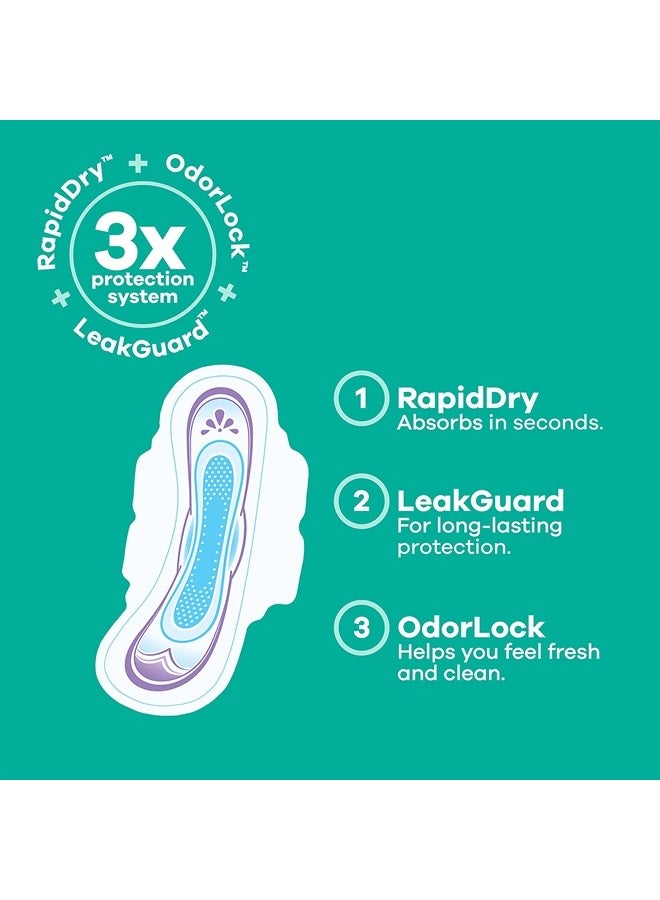 Always فوط نسائية رفيعة للغاية للنساء، الحجم 2 طويل، امتصاص فائق، مع أجنحة، بدون رائحة، 58 قطعة (عبوة من 1) - Image 2