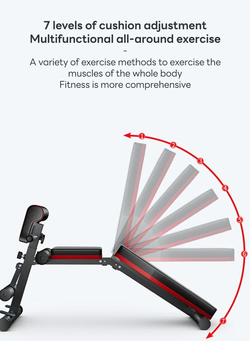 فيتنس ورلد مقعد تمارين ورفع أثقال متعدد الاستخدامات قابل للطي والتعديل (مقعد الواعظ، مقعد الدمبل، لوح الاستلقاء، الكرسي الروماني، المقعد المسطح، مقعد الضغط) - Image 3