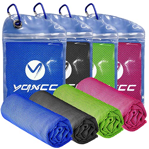 YQXCC 4 Pack Cooling Towels | 40"x12" | Cool for Neck and Face | Microfiber Soft Breathable Chilly | for Yoga, Sport, Golf, Gym, Camping, Running & More Activities - Image 1