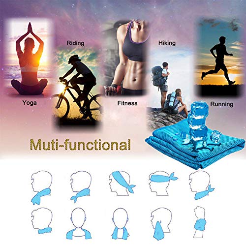 YQXCC 4 Pack Cooling Towels | 40"x12" | Cool for Neck and Face | Microfiber Soft Breathable Chilly | for Yoga, Sport, Golf, Gym, Camping, Running & More Activities - Image 5