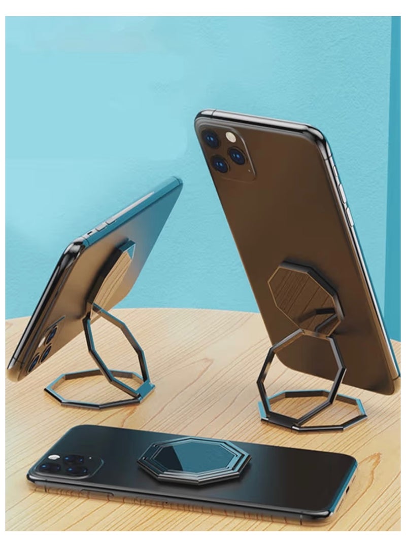 ‏Versatile Mobile Phone Holder, Mobile Phone Holder and Grip at the Same Time, Unique Mobile Phone Stand, Smart and Beautifully Designed Mobile Phone Stand, Mobile Phone Stand that Transforms into Different Shapes for Various Tasks, Unusual Shape Mobile Phone Holder, Stand for iPhone and Android, Stand that Comes in Length and Width, Large-sized Mobile Phone Stand with High Performance, Expandable and Retractable Mobile Phone Holder - Black Color - Image 1