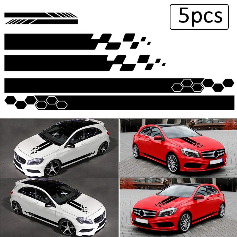 Skdorpfm RoJuicy 5 Pieces Vinyl Car Side Stickers Decorative Auto Body Racing Sports Decals Car Truck DIY Decal Stripes Vinyl Sticker Accessories 1-2 Days Delivered - Image 5