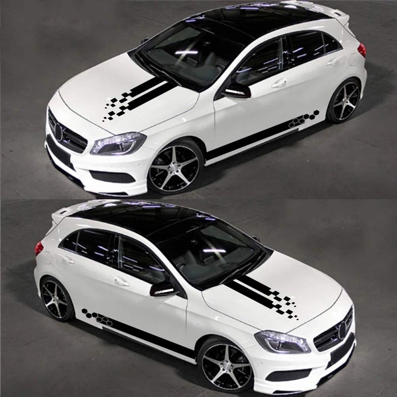 Skdorpfm RoJuicy 5 Pieces Vinyl Car Side Stickers Decorative Auto Body Racing Sports Decals Car Truck DIY Decal Stripes Vinyl Sticker Accessories 1-2 Days Delivered - Image 4