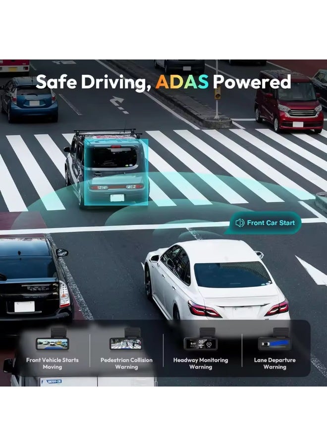 4K Dash Cam Front and Rear with GPS, Upgraded 5.8G WiFi, Dual Dash Camera for Cars, Night Vision, WDR, 170°Wide Angle, 24H Parking Monitor, Emergency Lock, 3" IPS Screen (64GB Card Included) - Image 2