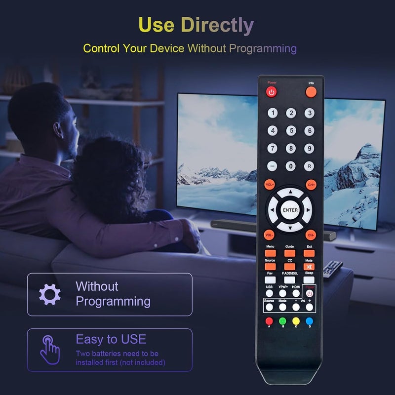 ألكميت جهاز تحكم عن بعد بديل من متوافق مع تلفزيون Komodo 4K UHD طرازات KU-515R و KU-650R و KU-515 و KU515R، تلفزيون LED فئة 50 بوصة بدقة 4K Ultra HD (2160P) طراز U50. - Image 2