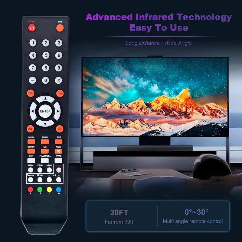 ألكميت جهاز تحكم عن بعد بديل من متوافق مع تلفزيون Komodo 4K UHD طرازات KU-515R و KU-650R و KU-515 و KU515R، تلفزيون LED فئة 50 بوصة بدقة 4K Ultra HD (2160P) طراز U50. - Image 3